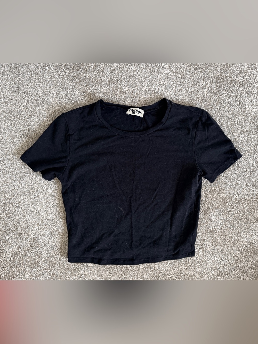 Show Me Your MuMu Black Crop Black Short Sleeve Tee